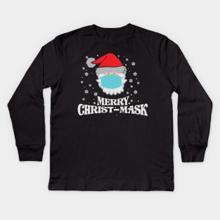 Merry Christ-mask funny quarantined Christmas gift Kids Long Sleeve T-Shirt